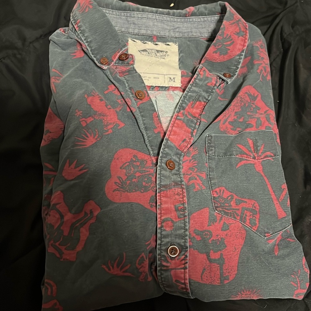 Original Vans 2006 gray and red button up shirt
